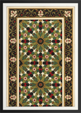 Decorative art with geometric pattern and border on a white background